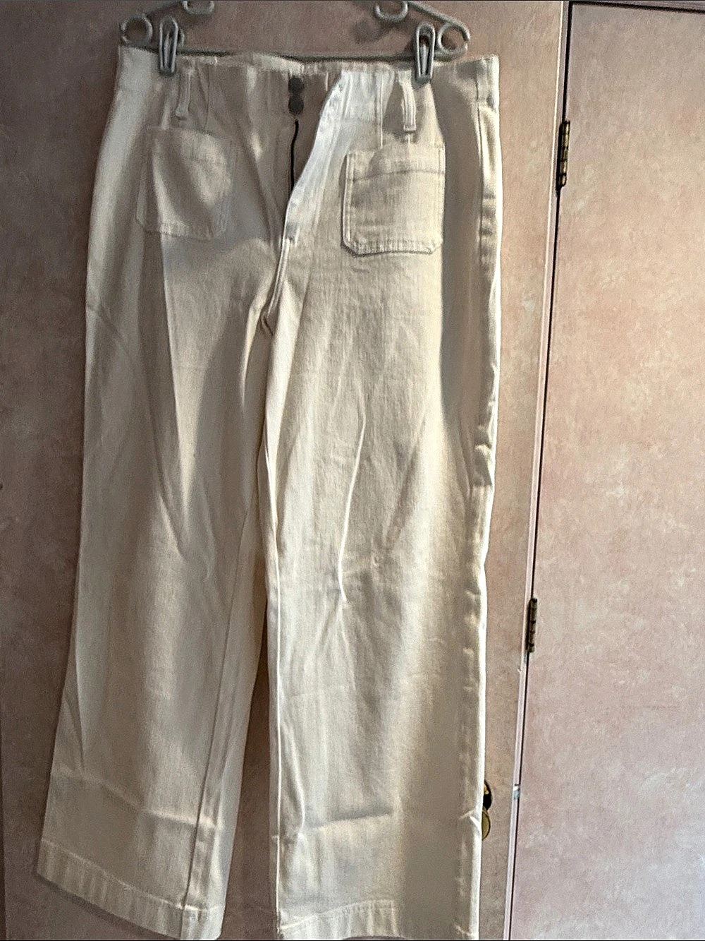 Talbots Relaxed Jean Trouser Straight Leg Pants Cream Size 14